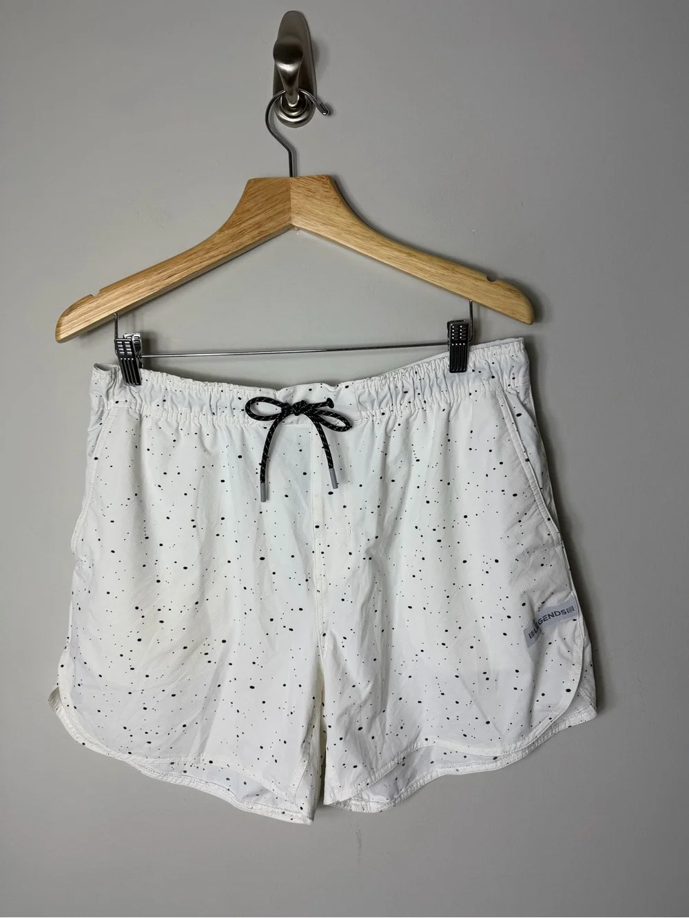 Legends Men’s Luka Shorts Athletic Black White Splatter Size XL *509